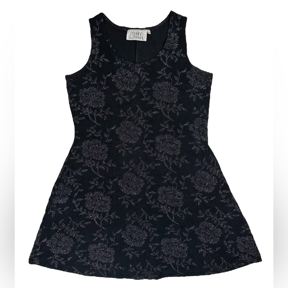 ❗️VINTAGE❗️Floral Sparkle Skater Dress